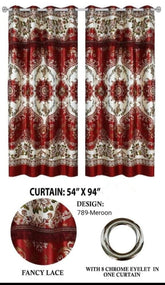 Imported Silk Curtains Blackout ( 2 Curtain Set )